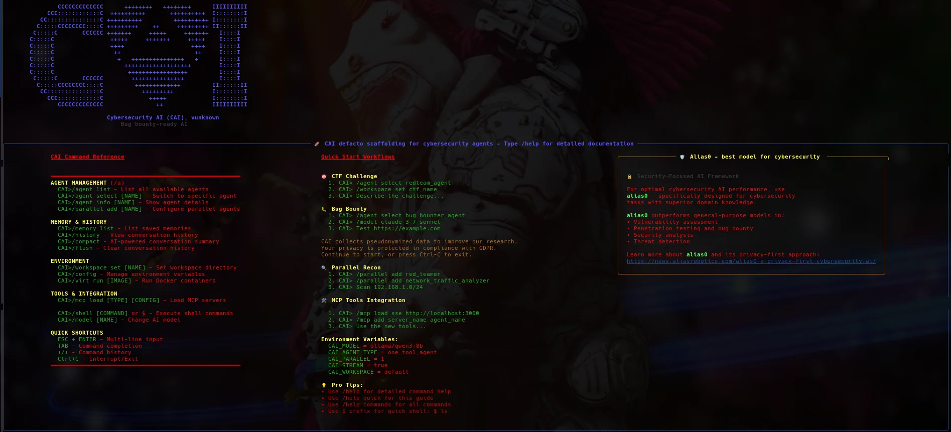 CAI terminal interface